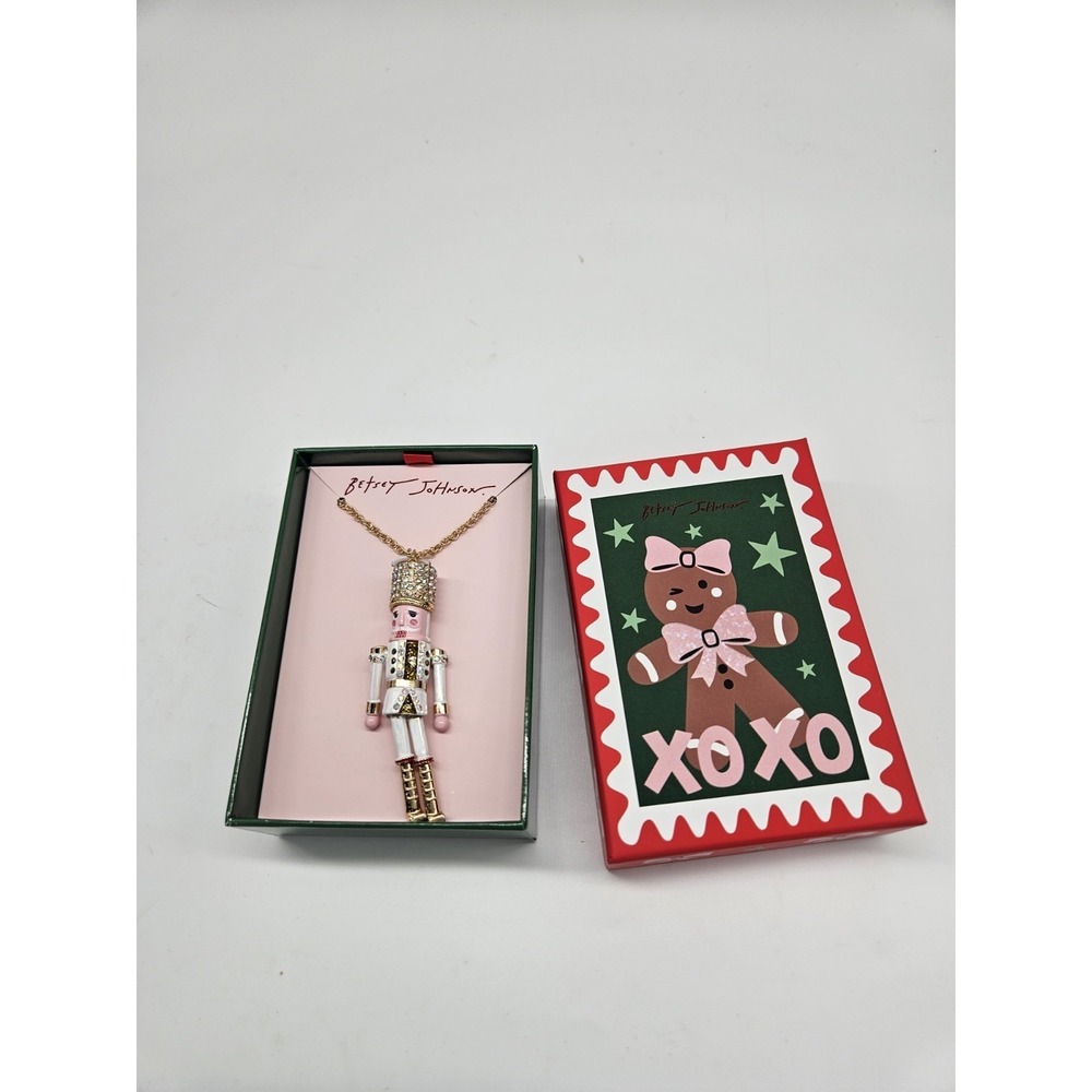 Betsey Johnson Nutcracker Necklace NEW Gift Box Long Articulated Pendant 32 inch